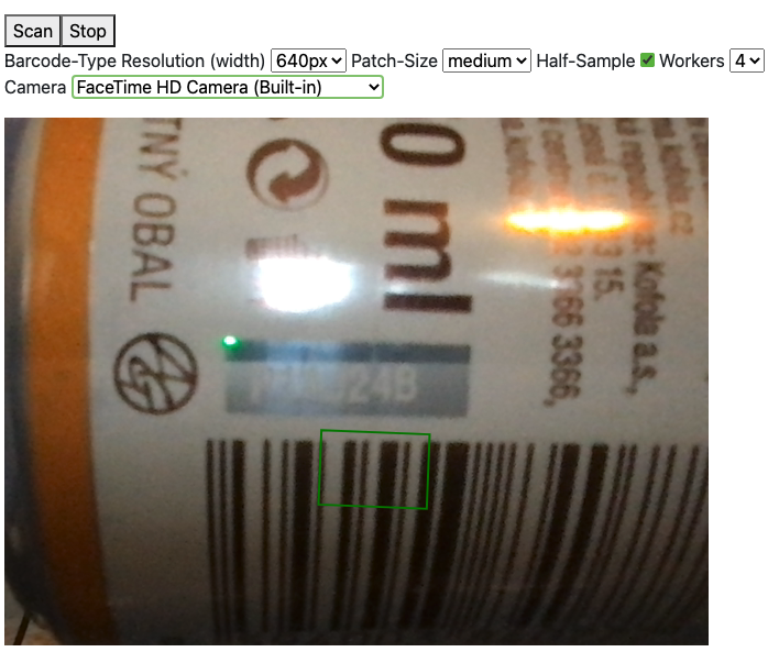 Barcode locator in the correct place